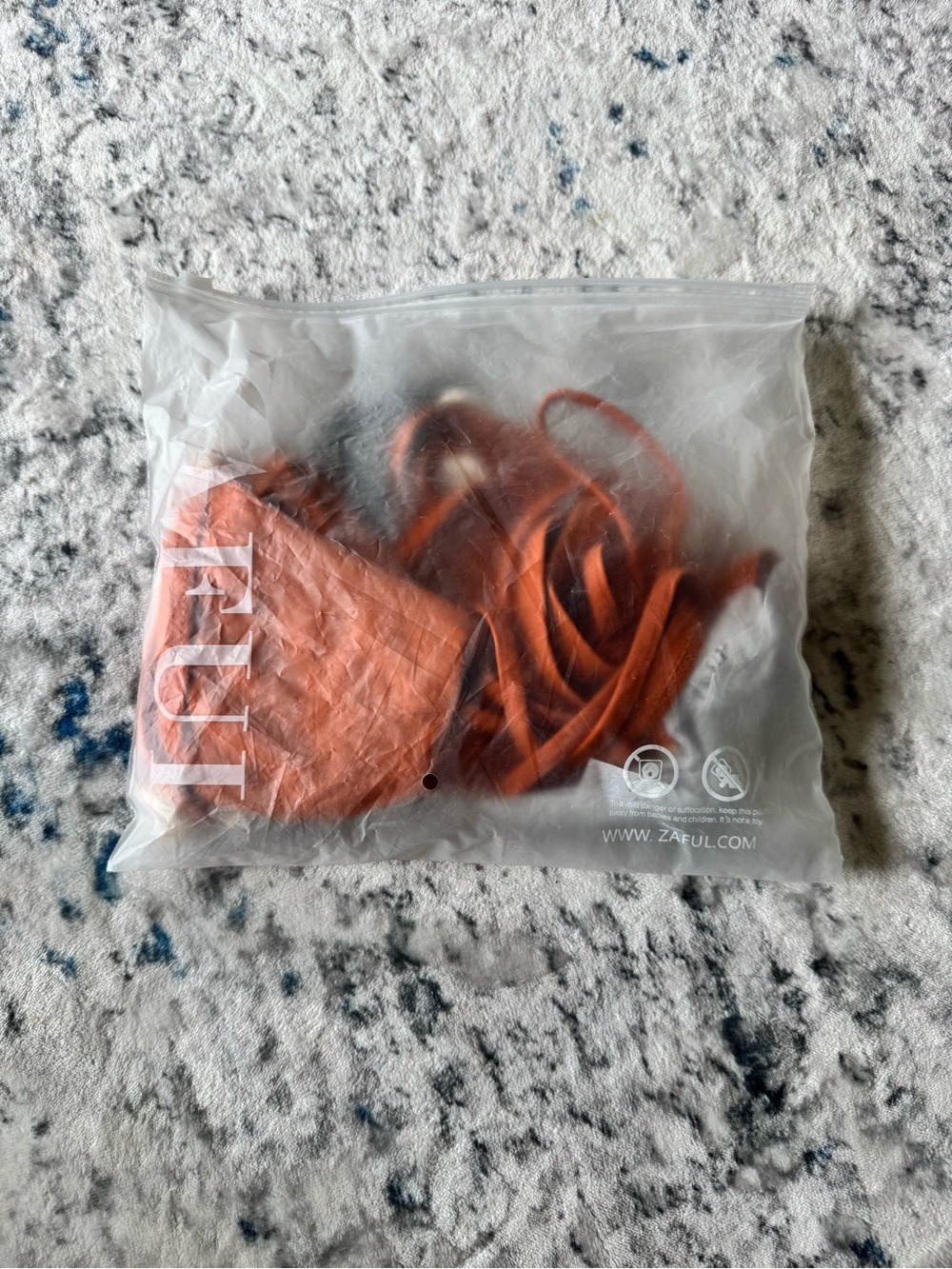 Zaful Burnt Orange Shell-Trim Tie Bikini - Picture 3 of 8